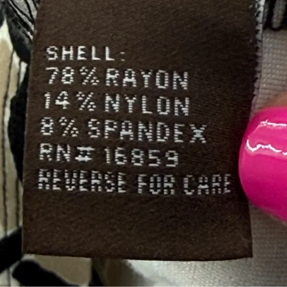 J. McLaughlin Devon Ponte Scribe Print Knit Sheath Dress Black Tan Size Small - Picture 10 of 11